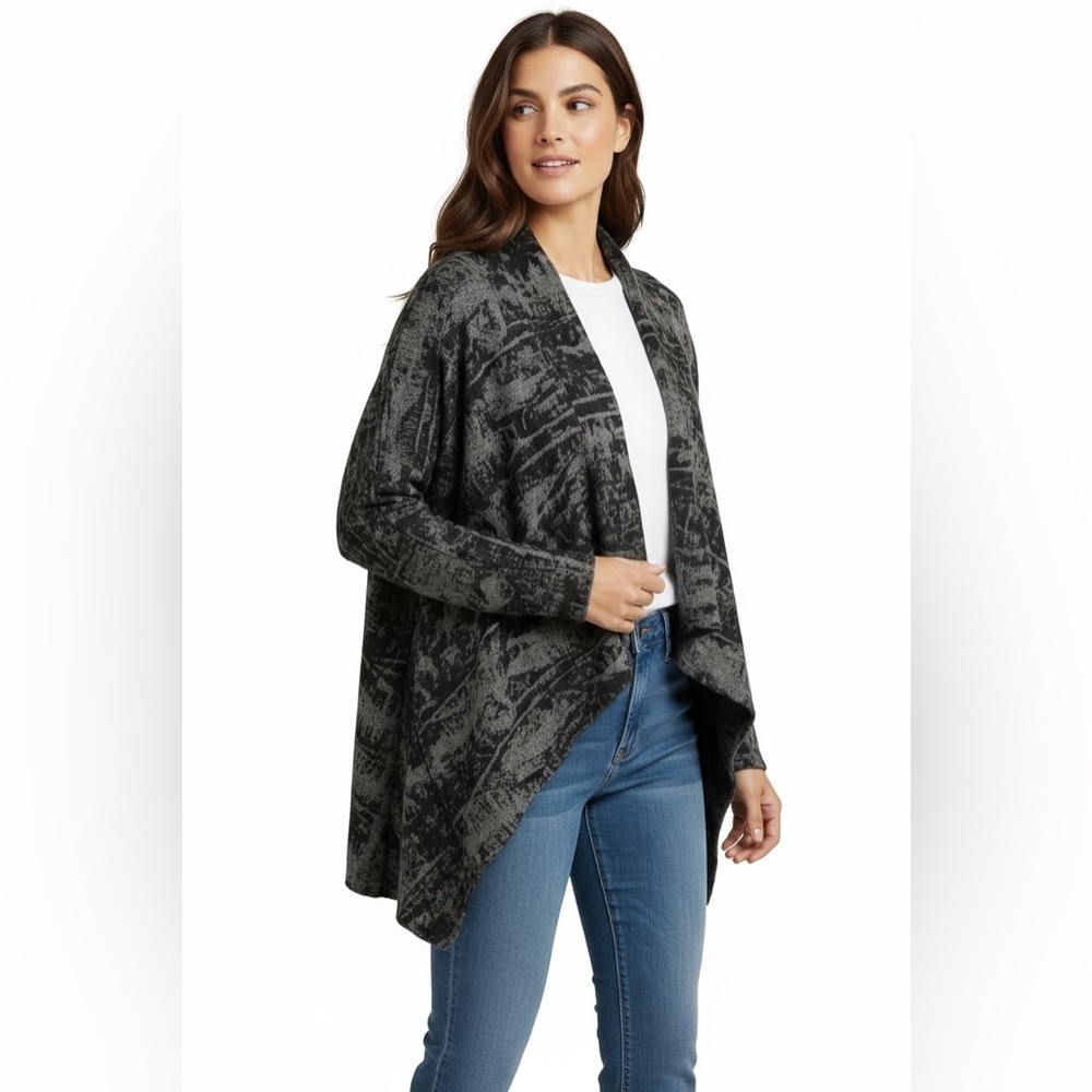Ronen Chen Black w Gray Soft Sweater Size 6